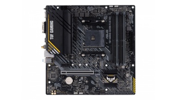 Asus TUF GAMING A520M-PLUS Processor family  AMD, Processor socket AM4, DDR4, Memory slots 4, Supported hard disk drive interfaces 	SATA, M.2, Number of SATA connectors 4, Chipset  AMD A520, Micro ATX