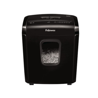 Fellowes Powershred 6M Black, 13 L, Credit cards shredding, Mini-Cut Shredder, Paper handling standard/output 6 sheets per pass, Warranty 24 month(s)