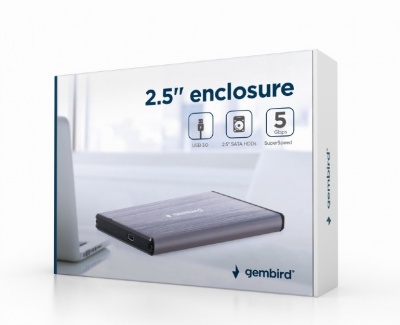 Gembird USB 3.0 2.5'' enclosure EE2-U3S-3-LG  SATA, USB 3.0