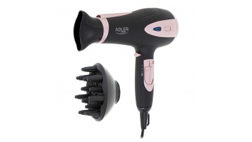 Adler Hair Dryer AD 2248b ION 2200 W, Number of temperature settings 3, Ionic function, Diffuser nozzle, Black/Pink