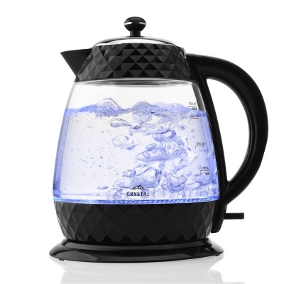 ETA Crystal Kettle ETA315490000 Electric, 2200 W, 1.7 L, Glass, 360° rotational base, Glass/Black