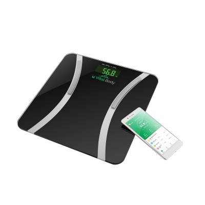 ETA Vital Body Personal scale ETA678090000 Body analyzer, Maximum weight (capacity) 180 kg, Accuracy 100 g, Body Mass Index (BMI) measuring, Black