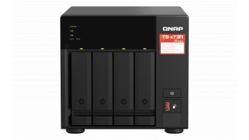 QNAP 4-Bay QTS and QuTS hero NAS TS-473A-8G Up to 4 HDD/SSD Hot-Swap, Ryzen V1500B Quad-Core, Processor frequency 2.2 GHz, 8 GB, DDR4, 2x2.5GbE, 3xUSB Type A 3.2 Gen 2, 1xUSB Type C 3.2 Gen 1, 2xPCIe, 2xM.2 2280 PCIe Gen3 x1 slots