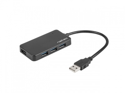 Natec 4 Port Hub With USB 3.0 Moth NHU-1342	 0.15 m, Black