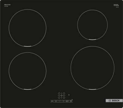 Bosch Hob PUE611BB6E Series 4  Induction, Number of burners/cooking zones 4, Touch, Timer, Black