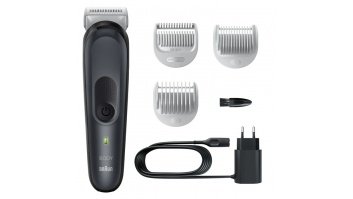 Braun Body Groomer BG3340 Cordless and corded, Operating time (max) 80 min, NiMH, Black/Grey