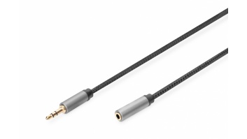 Digitus AUX Audio Cable Stereo 3.5mm Male to Female Aluminum Housing 	DB-510210-018-S 1.8 m