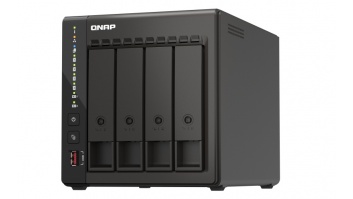 QNAP 4-Bay desktop NAS 	TS-453E-8G Up to 4 HDD/SSD Hot-Swap, J6412 Quad-Core, Processor frequency 2.6 GHz, 8 GB, 2 x HDMI 1.4b, 2x M.2 2280 PCIe slots, 3x 2, 2 x USB Type-A