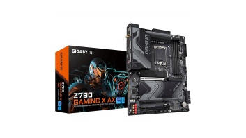 Gigabyte Z790 GAMING X AX 1.0 M/B Processor family Intel, Processor socket  LGA1700, DDR5 DIMM, Memory slots 4, Supported hard disk drive interfaces 	SATA, M.2, Number of SATA connectors 6, Chipset Z790 Express, ATX