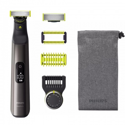 Philips QP6551/15 OneBlade Pro Hair, Face and Body Trimmer Cordless, Wet & Dry, Number of length steps 14, Black/Green