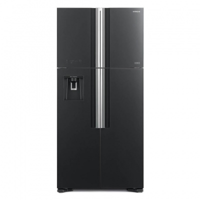 Hitachi Refrigerator R-W661PRU1 (GGR) Energy efficiency class F, Free standing, Side by side, Height 183.5 cm, Fridge net capacity 396 L, Freezer net capacity 144 L, Display, 40 dB, Glass Gray