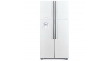 Hitachi Refrigerator R-W661PRU1 (GPW) Energy efficiency class F, Free standing, Side by side, Height 183.5 cm, Fridge net capacity 396 L, Freezer net capacity 144 L, Display, 40 dB, Glass White