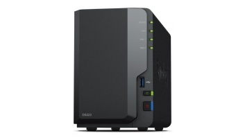 Synology DS223 Up to 2 HDD/SSD Hot-Swap, RTD1619B, Processor frequency 1.7 GHz, 2 GB, DDR4, RAID Basic, JBOD, RAID 0, RAID 1, 1x1GbE/3xUSB 3.2Gen1, 1x Fans 92 mm x 92 mm