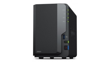 Synology DS223 Up to 2 HDD/SSD Hot-Swap, RTD1619B, Processor frequency 1.7 GHz, 2 GB, DDR4, RAID  Basic, JBOD, RAID 0, RAID 1, 1x1GbE/3xUSB 3.2Gen1, 1x Fans 92 mm x 92 mm