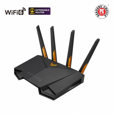 Asus Wireless Wifi 6 AX4200 Dual Band Gigabit Router, UK TUF-AX4200 802.11ax, 10/100/1000 Mbit/s, Ethernet LAN (RJ-45) ports 4, Antenna type External, 1 x USB 3.2 Gen 1