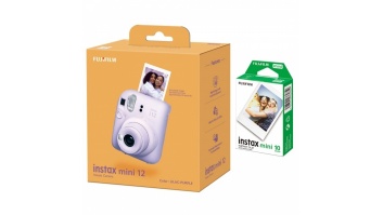 Fujifilm Instax Mini 12 Camera + Instax Mini Glossy (10pl) Lilac Purple