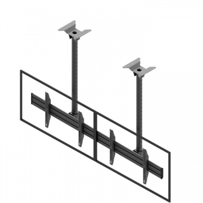 EDBAK Menu Board Ceiling Mount for Two Screens Ceiling mount, MBV2155-L, 50-57 ", Maximum weight (capacity) 140 kg, 	Black