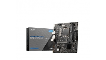 MSI PRO H610M-G DDR4 Processor family Intel, Processor socket  LGA1700, DDR4 DIMM, Memory slots 2, Supported hard disk drive interfaces 	SATA, M.2, Number of SATA connectors 4, Chipset Intel H610, M-ATX