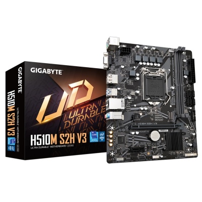 Gigabyte H510M S2H V3 1.0 M/B Processor family Intel, Processor socket  LGA1200, DDR4 DIMM, Memory slots 2, Supported hard disk drive interfaces 	SATA, M.2, Number of SATA connectors 4, Chipset Intel H470 Express, Micro ATX