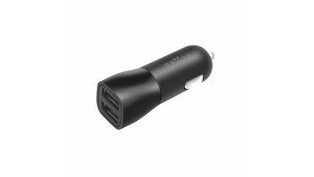Fixed Dual USB Car Charger Black, 15 W