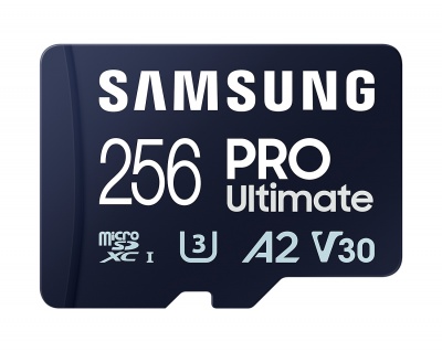 Samsung MicroSD Card with Card Reader PRO Ultimate 256 GB, microSDXC Memory Card, Flash memory class U3, V30, A2