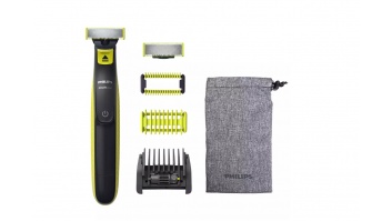 Philips QP2821/20 OneBlade Shaver/Trimmer, for Face and Body, Black/Green