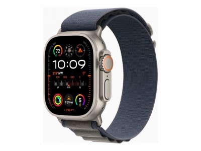 Apple Apple Watch Ultra 2 GPS + Cellular, 49mm Titanium Case with Blue Alpine Loop - Large