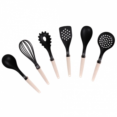 Stoneline Natural Line  21582 Kitchen utensil set 6 pc(s) Dishwasher proof Black/Beige