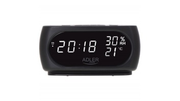 Adler Clock with Thermometer AD 1186 Black