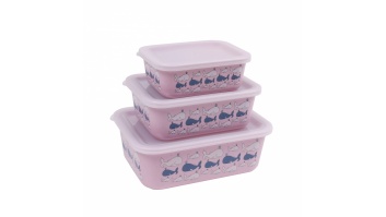 Stoneline Awave Set of storage box 21940 Storage box 3 pc(s) Dishwasher proof Rose