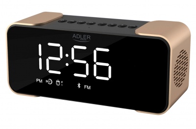 Adler Wireless alarm clock with radio AD 1190 AUX in Copper/Black Alarm function