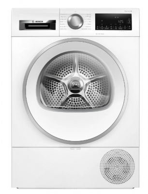 Bosch Dryer mašīna ar siltumsūkni WQG233CPSN Energoefektivitātes klase A+++ Iekraušana no priekšas 8 kg LED Dziļums 61,3 cm Tvaika funkcija Balts