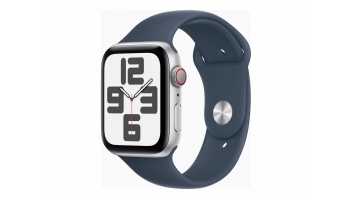Apple Watch SE GPS + Cellular 44mm Silver Aluminium Case with Storm Blue Sport Band - S/M Apple