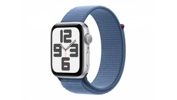 Apple Watch SE GPS 44mm Silver Aluminium Case with Winter Blue Sport Loop Apple