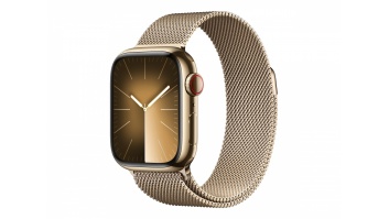 Apple Watch Series 9 GPS + Cellular 41mm Gold Stainless Steel Case with Gold Milanese Loop Apple