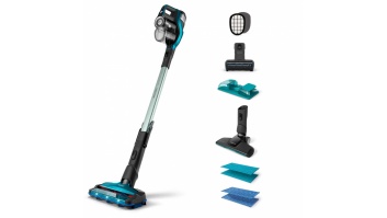 Philips Vacuum cleaner FC6904/01	 Cordless operating Handstick - W 25.2 V Operating time (max) 75 min Electric Blue/Black Warranty 24 month(s)