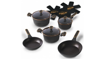 Stoneline Cookware Set, Forged, With Pan Protections, 11pcs, Rose Gold Stoneline