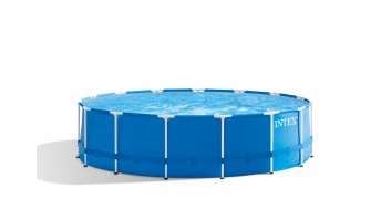 Intex Metal Frame Pool Set with Filter Pump, Safety Ladder, Ground Cloth, Cover Blue