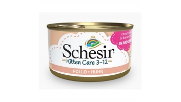 Schesir Kitten Care Mousse Chicken, 85g - vistas uzpūtenis kaķēniem