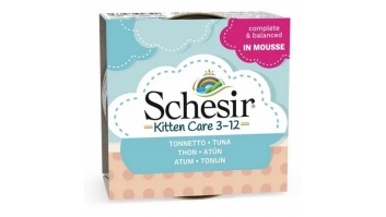 Schesir Kitten Care Mousse Tuna, 85g - tunča uzpūtenis kaķēniem