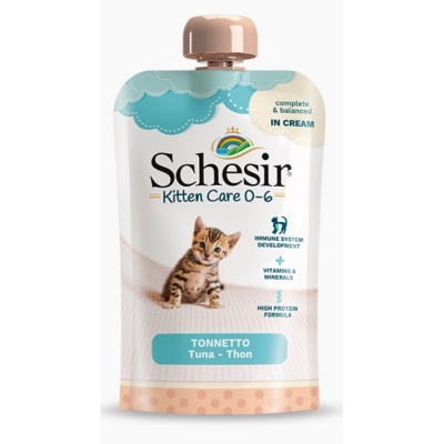 Schesir Kitten Care Cream Tuna, 150g - tunča krēms kaķēniem