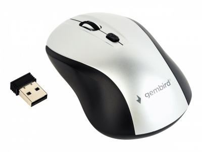 Gembird MUSW-4B-02-BS  Wireless optical mouse, black/silver Gembird