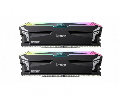 Lexar 2x16GB ARES Gaming UDIMM DDR5 6800 Memory with Black heatsink and RGB lighting Lexar