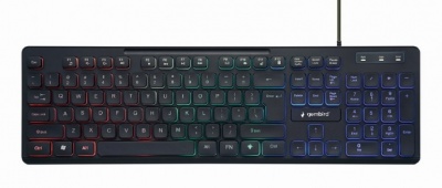 Gembird KB-UML-02 "Rainbow" backlight multimedia keyboard, black, US layout Gembird