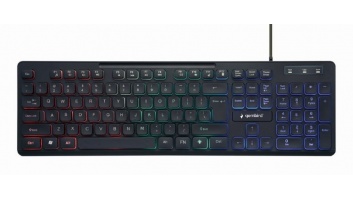 Gembird KB-UML-02 "Rainbow" backlight multimedia keyboard, black, US layout Gembird