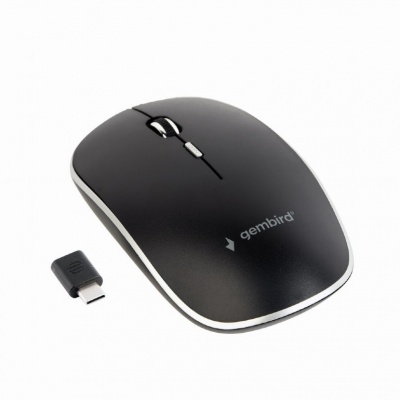 Gembird MUSW-4BSC-01 Silent wireless optical mouse, black, Type-C receiver Gembird