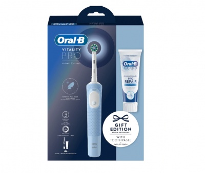 Oral-B Vitality Pro Protect X Clean Electric Toothbrush + toothpaste, Blue Oral-B