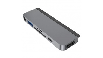 Hyper HyperDrive USB-C 6-in-1 Form-Fit Hub - Grey - for USB-C iPad