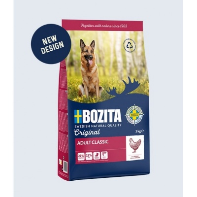 Bozita Original Adult Classic, 12kg - sausā barība ar vistu pieaugušiem suņiem