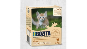 Bozita Chicken Sauce Kitten, 370g - bezgraudu gaļas gabaliņi ar vistu mērcē kaķēniem